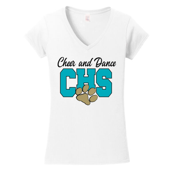 Christopher Cheer & Dance - Softstyle Ladies Fit V Neck T Shirt 3 2 Thumbnail